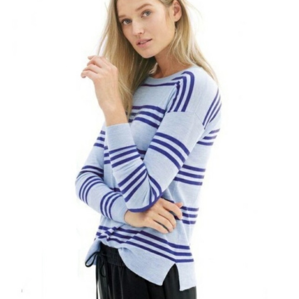 J. Crew Wool Striped Sweater with Elbow Patches